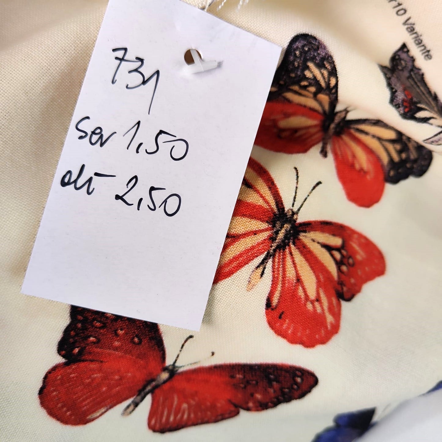 FABRIC 100% WOOL PRINTED BUTTERFLIES - 731