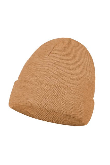 CZAPKA 100% WEŁNA MERINO - CAMEL