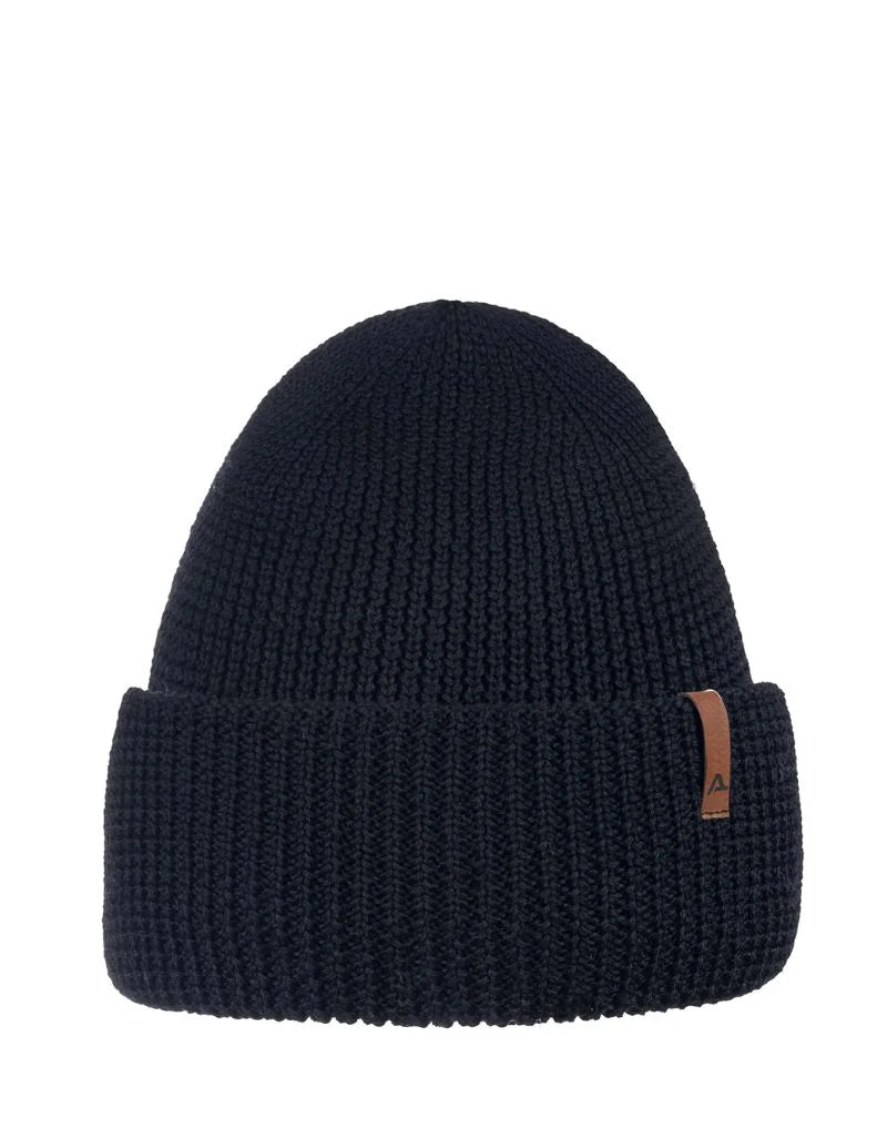 CZAPKA MĘSKA 100% WEŁNA MERINO - CZARNA