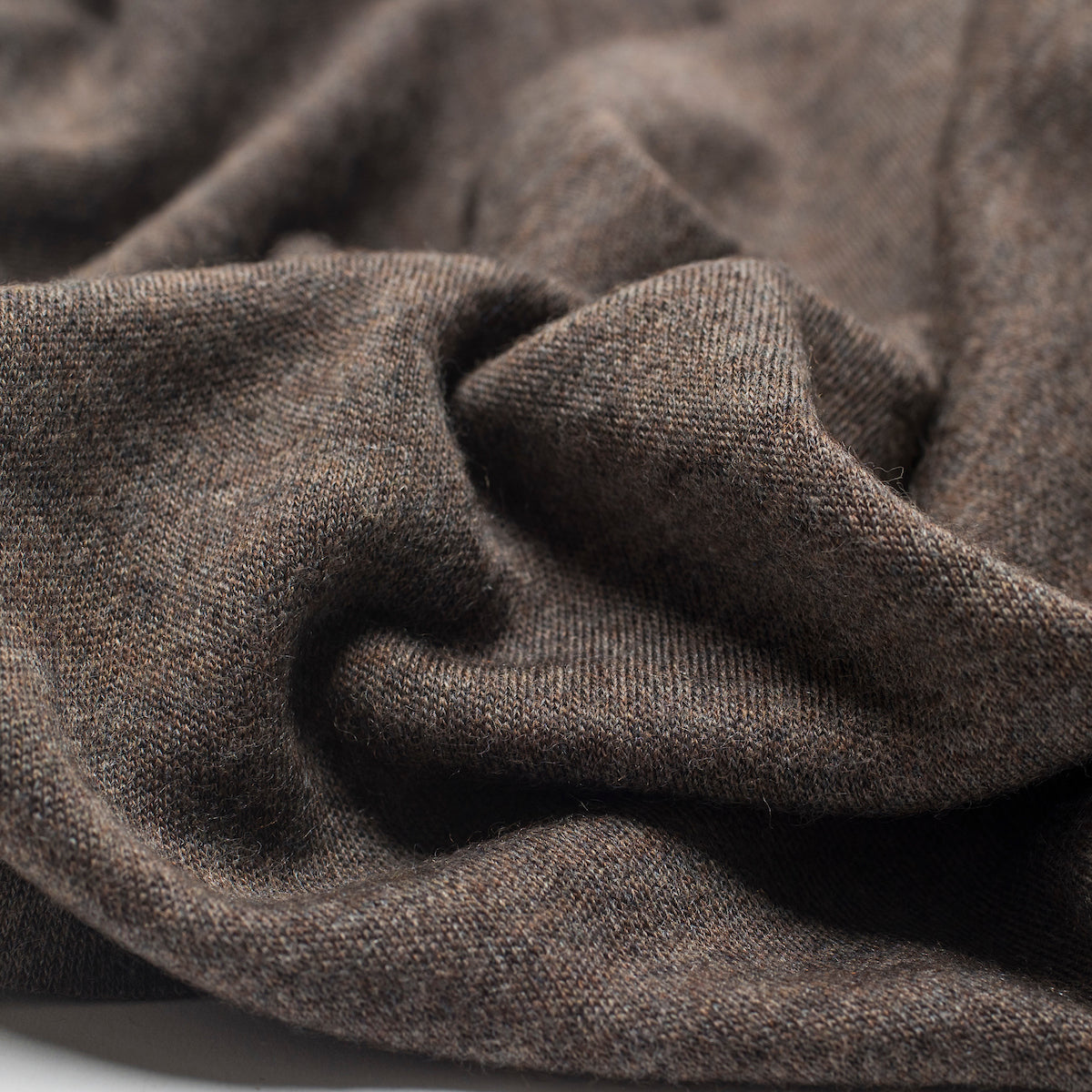 100% MERINO INTERLOCK 05 BROWN MELANGE 260 GSM