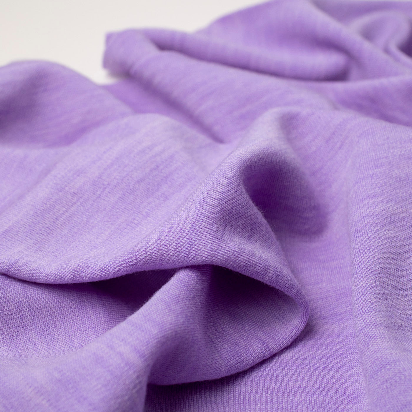 DZIANINA 100% MERINO INTERLOCK kupon 30x130cm LAWENDA MELANŻ