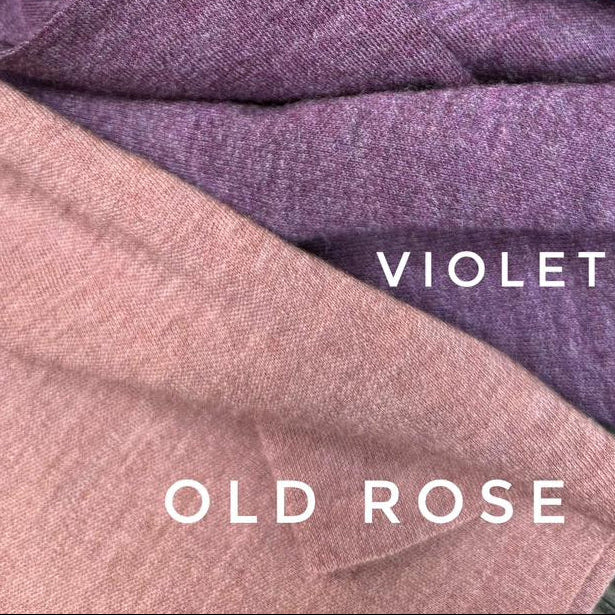 DZIANINA ŚCIĄGACZ 100% WEŁNA MERINO INTERLOCK - VIOLET MELANGE