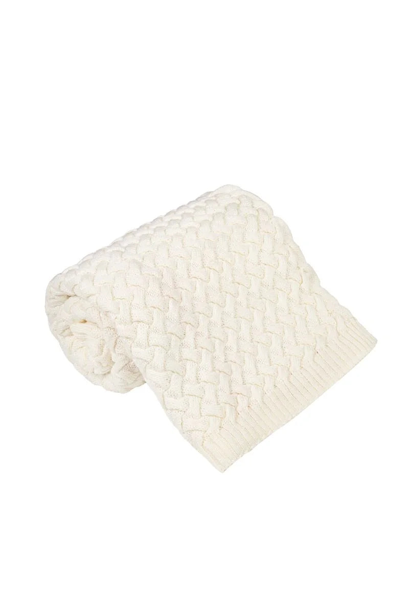 KOCYK 100% WEŁNA MERINO - ECRU 75x100 SPLOT WARKOCZ