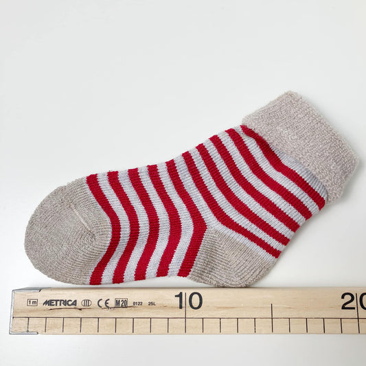 Children's 100% merino wool terry socks size 21/24 STRIPES