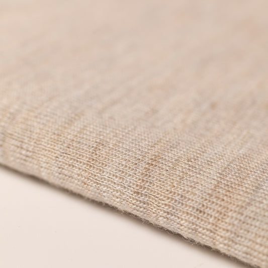 100% MERINO RIB KNIT FABRIC 195 GSM BEIGE MELANGE 03
