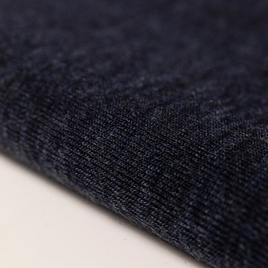 100% MERINO RIB KNIT FABRIC 195 GSM NAVY MELANGE 16