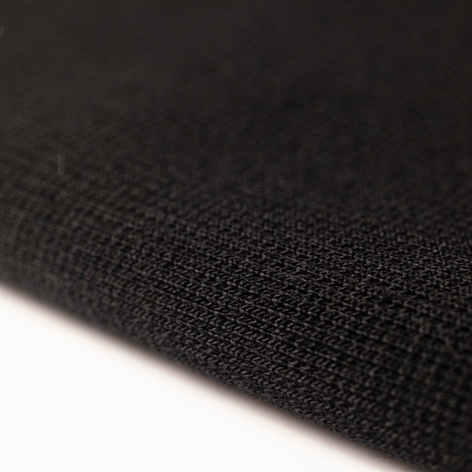 HARD RIB MERINO KNIT - STRONG RIB 400 GSM - BLACK