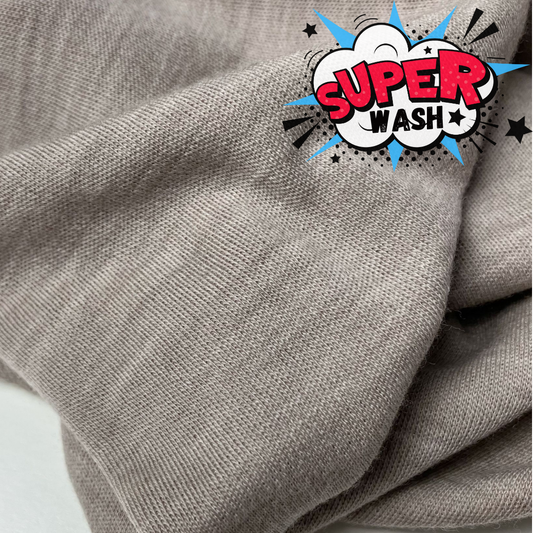 100% MERINO INTERLOCK 220 GSM SUPERWASH BEŻ MELANŻ