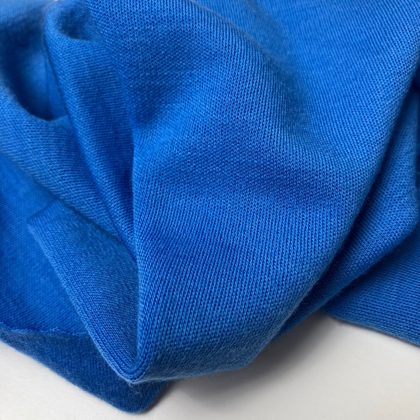 100% MERINO INTERLOCK 220 GSM SUPERWASH NIEBIESKA