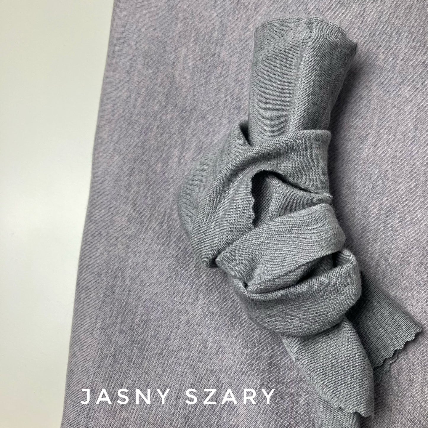 100% MERINO INTERLOCK 220 GSM SUPERWASH JASNY SZARY