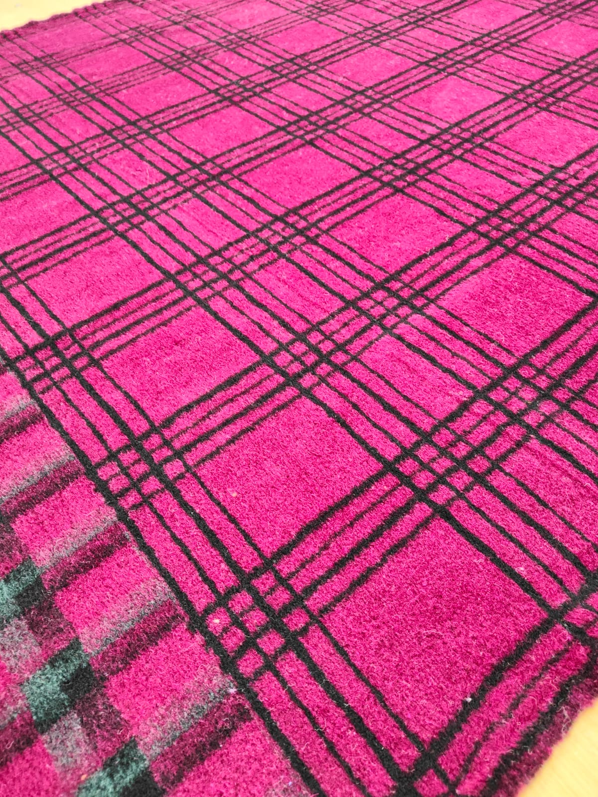 DZIANINA FUTERKOWA WEŁNA MERINO - KRATA RÓŻOWA - limitowana!