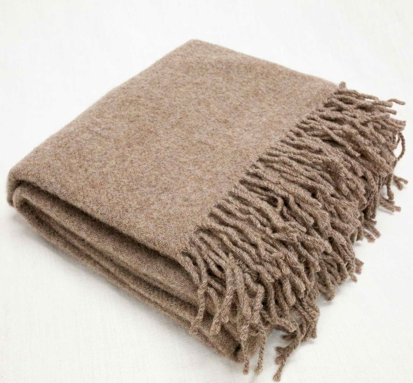 KOC 200x140cm / 100% WEŁNA MERINO - dark beige melange