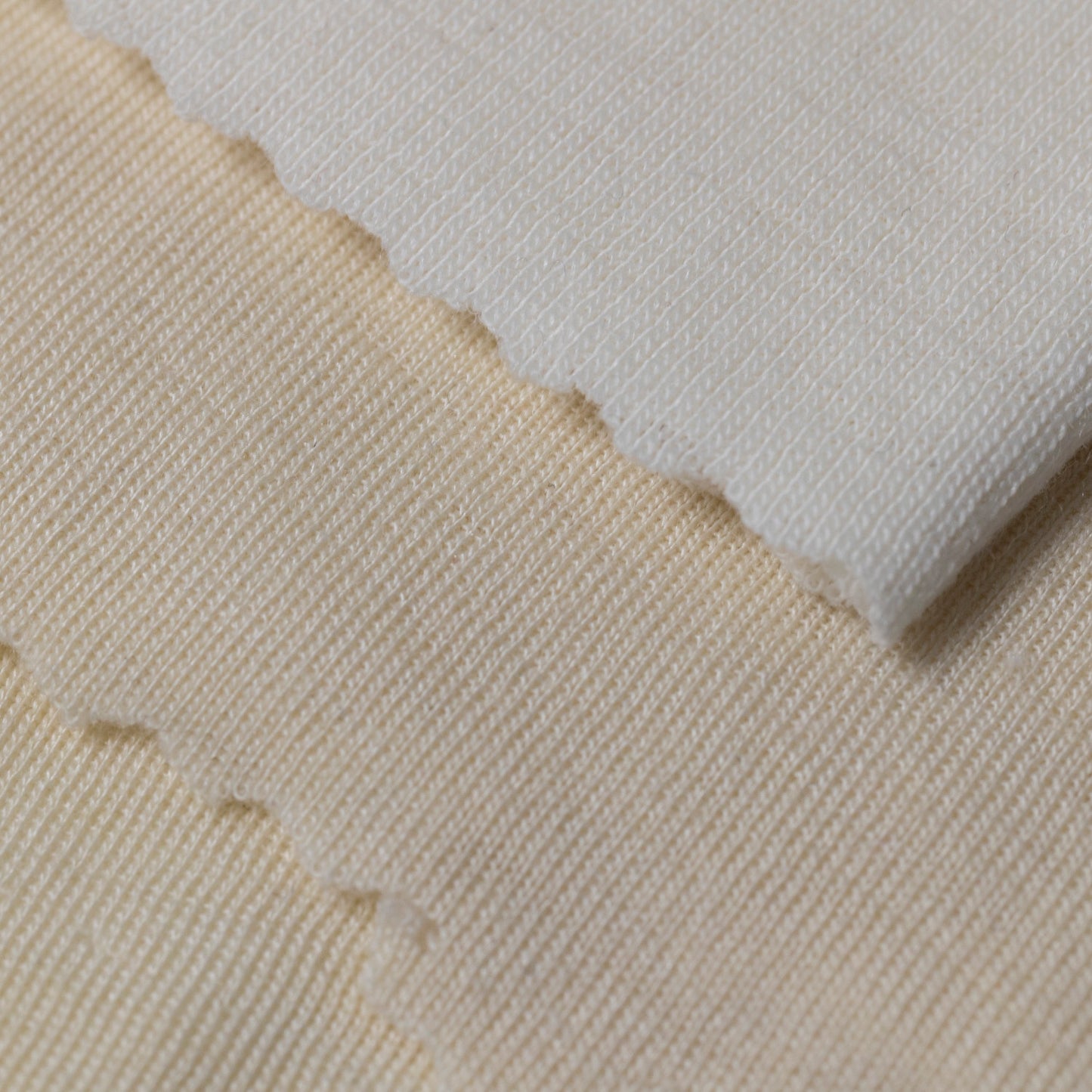 MERINO SILK RIB KNIT FABRIC OFF WHITE CREAM