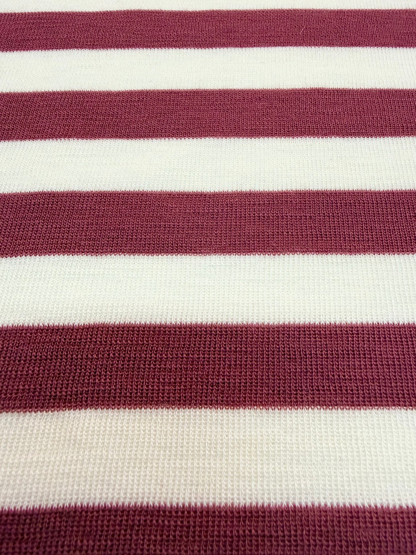 100% MERINO DZIANINA RIB METRAŻ PASECZKI BORDOWO BIAŁE - nowość