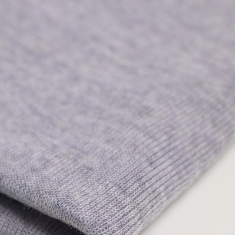 100% MERINO DZIANINA RIB METRAŻ 180 GSM JASNY SZARY MELANŻ