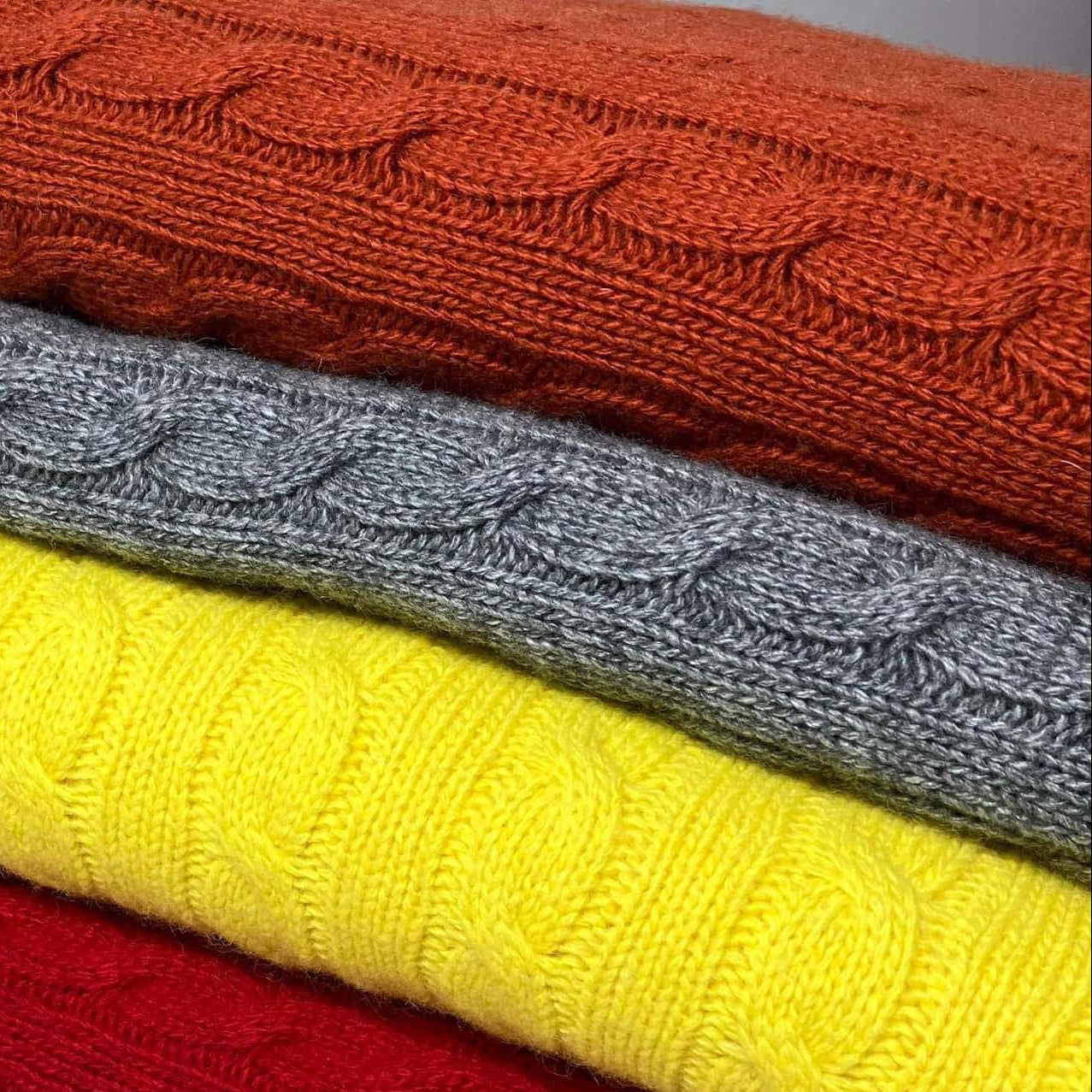 100% WEŁNIANA DZIANINA WARKOCZOWA WARKOCZ żółty 40x160 cm