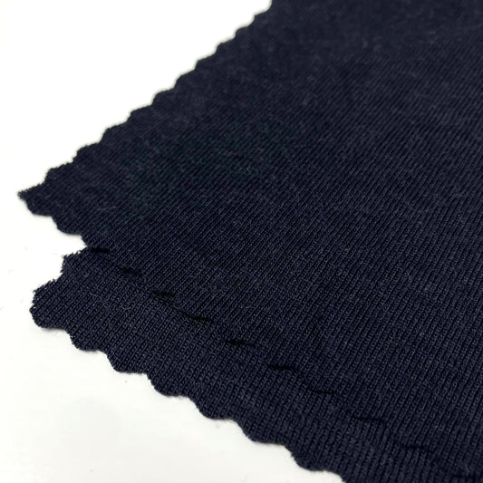 100% MERINO RIB KNIT FABRIC 180 GSM BLACK