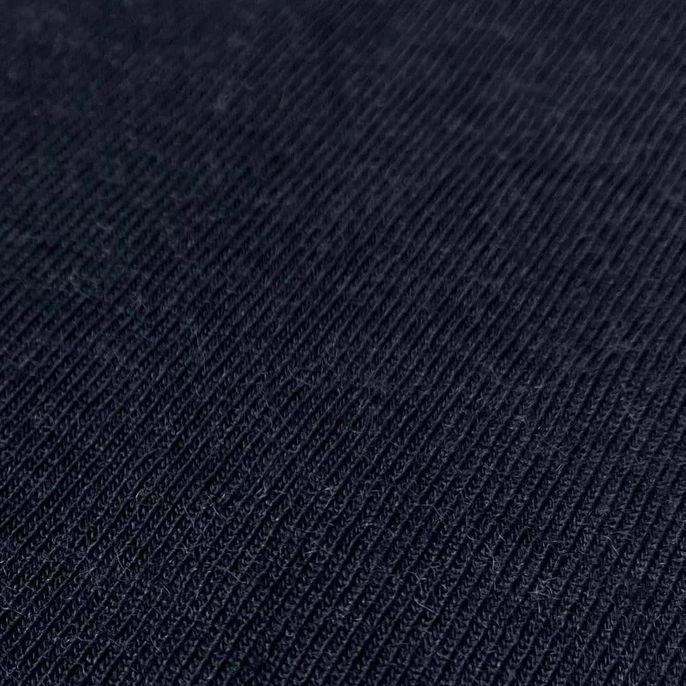 MERINO SILK RIB KNIT FABRIC 180 GSM BLACK - regular