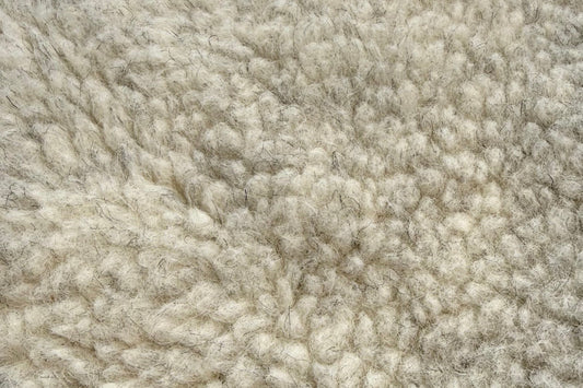 TEDDY LAMBS FUR KNITTED MERINO WOOL - GRAY - new 