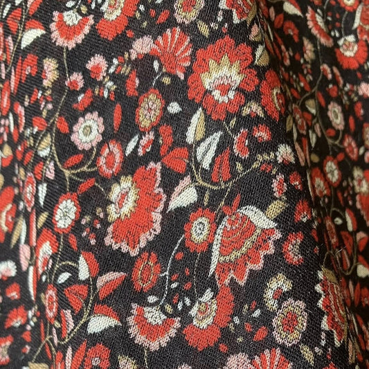 FABRIC 100% WOOL PRINTED FLOWERS - 705