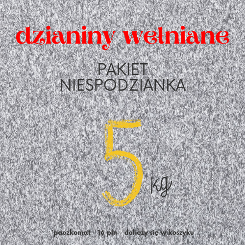 PAKIET NIESPODZIANKA - 5 KG - DZIANINY WEŁNIANE MIX - SZARE MELANŻE