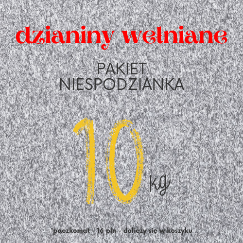 PAKIET NIESPODZIANKA - 10 KG - DZIANINY WEŁNIANE MIX - SZARE MELANŻE