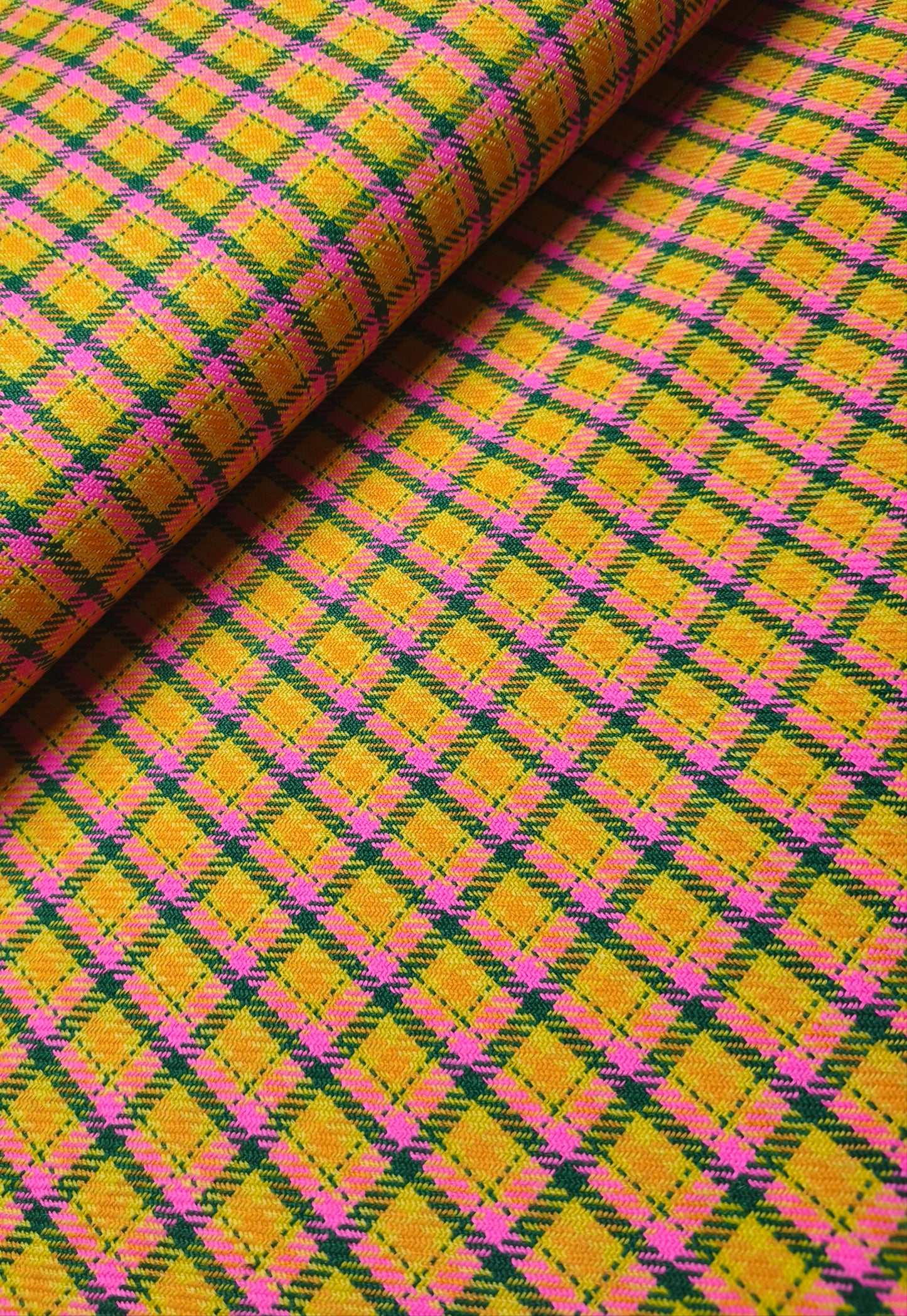 TKANINA 100% WEŁNA - A119 - tartan żółty
