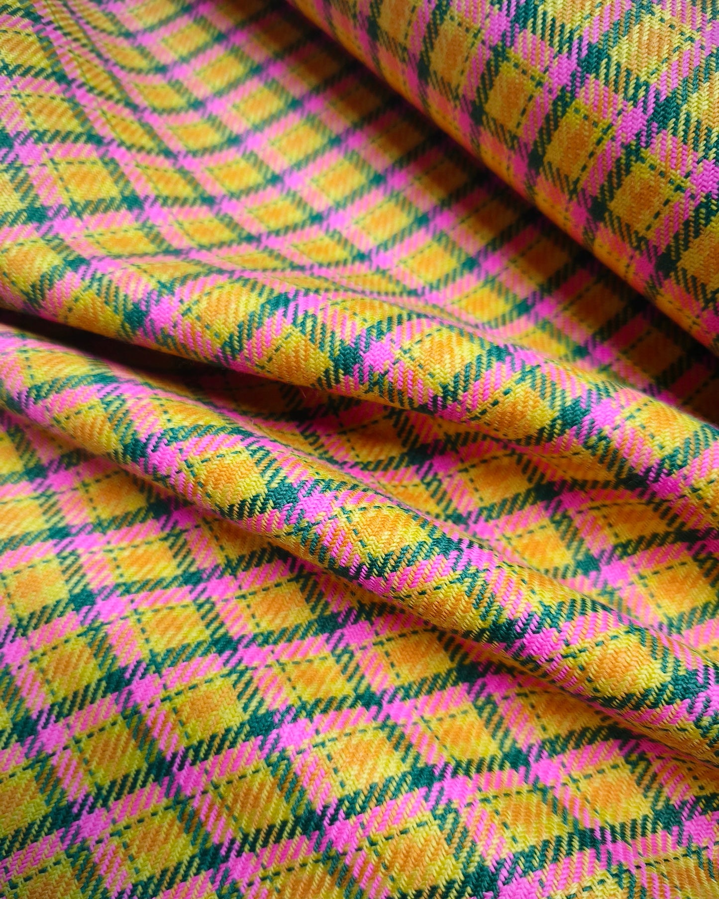TKANINA 100% WEŁNA - A119 - tartan żółty