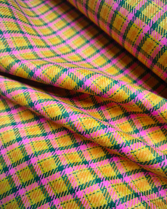 TKANINA 100% WEŁNA - A119 - tartan żółty