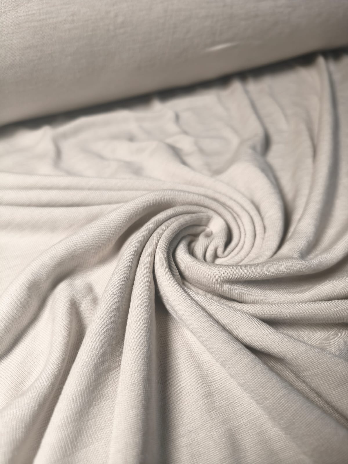 RIB GOTS 70% MERINO 30% JEDWAB 150 gsm - JASNY BEŻ - nowość