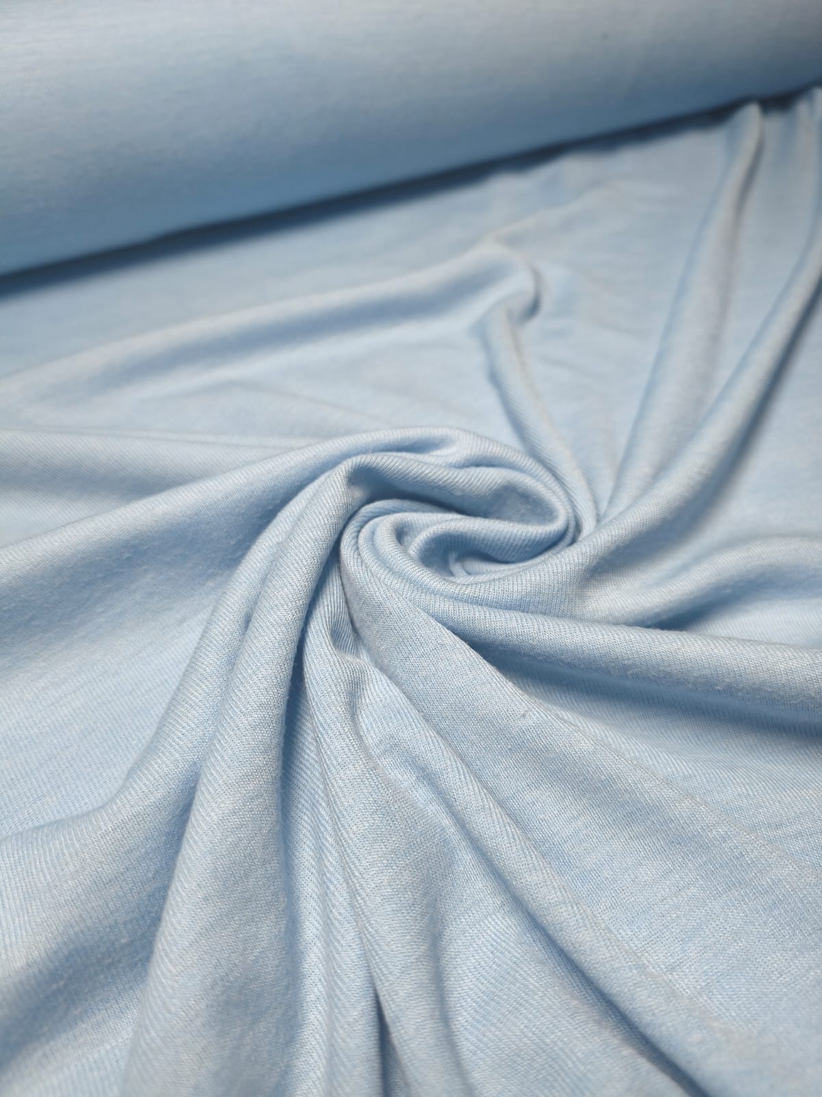 RIB GOTS 70% MERINO 30% JEDWAB 150 gsm - NIEBIESKI