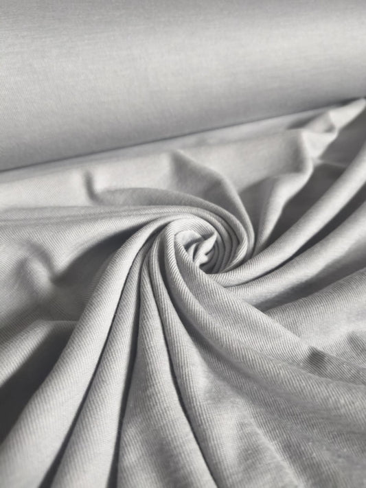 RIB GOTS 70% MERINO 30% JEDWAB 150 gsm - SZARY - nowość