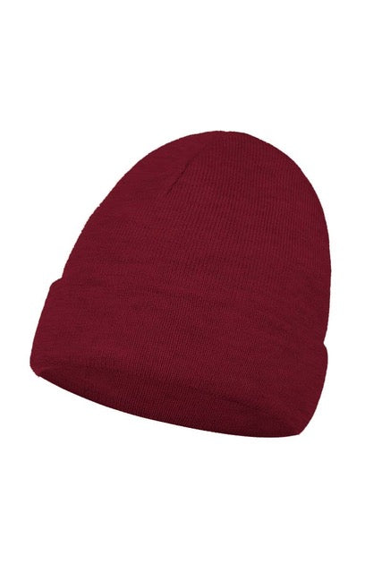 CZAPKA 100% WEŁNA MERINO - BORDO