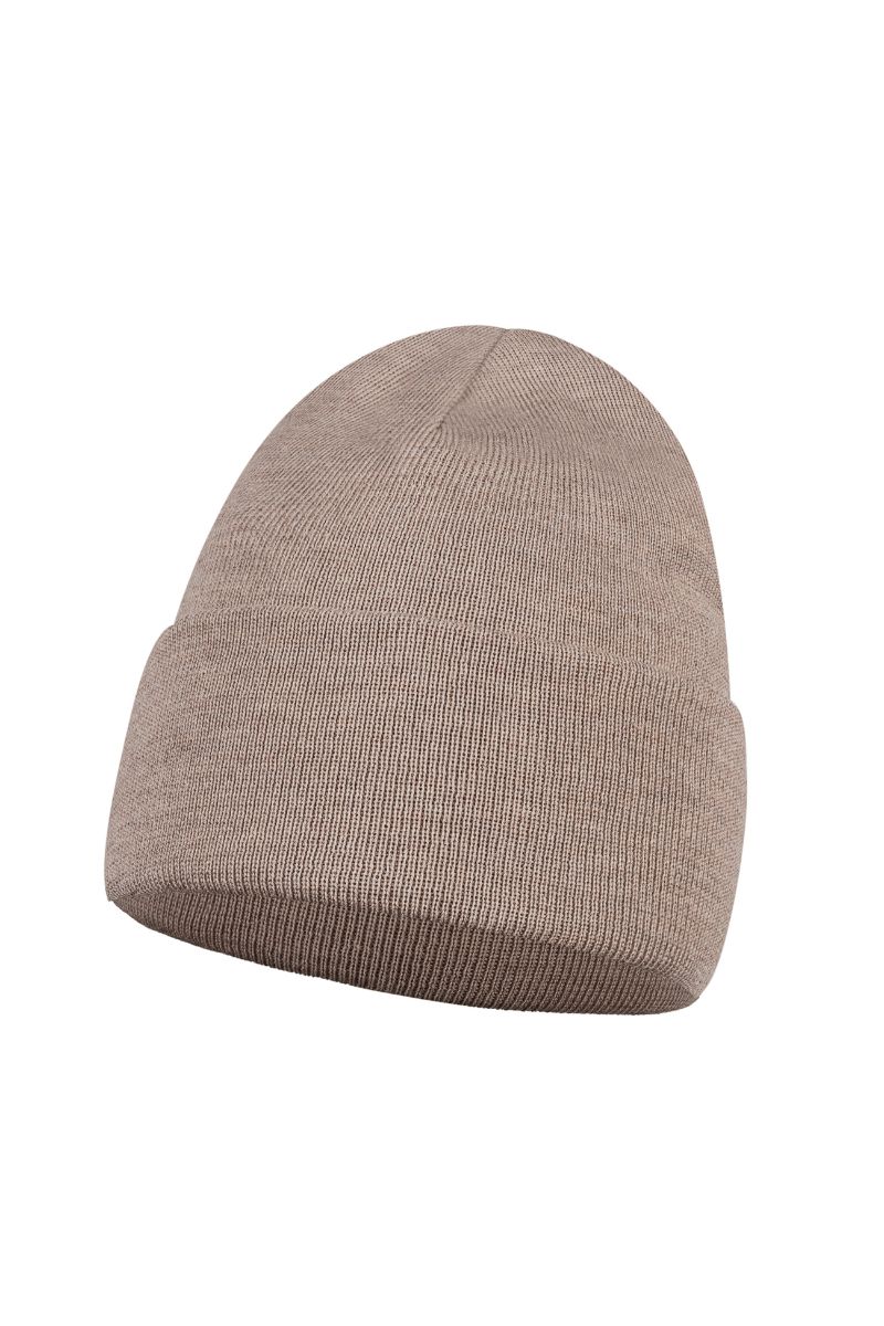 CZAPKA 100% WEŁNA MERINO - TAUPE rozmiar 58