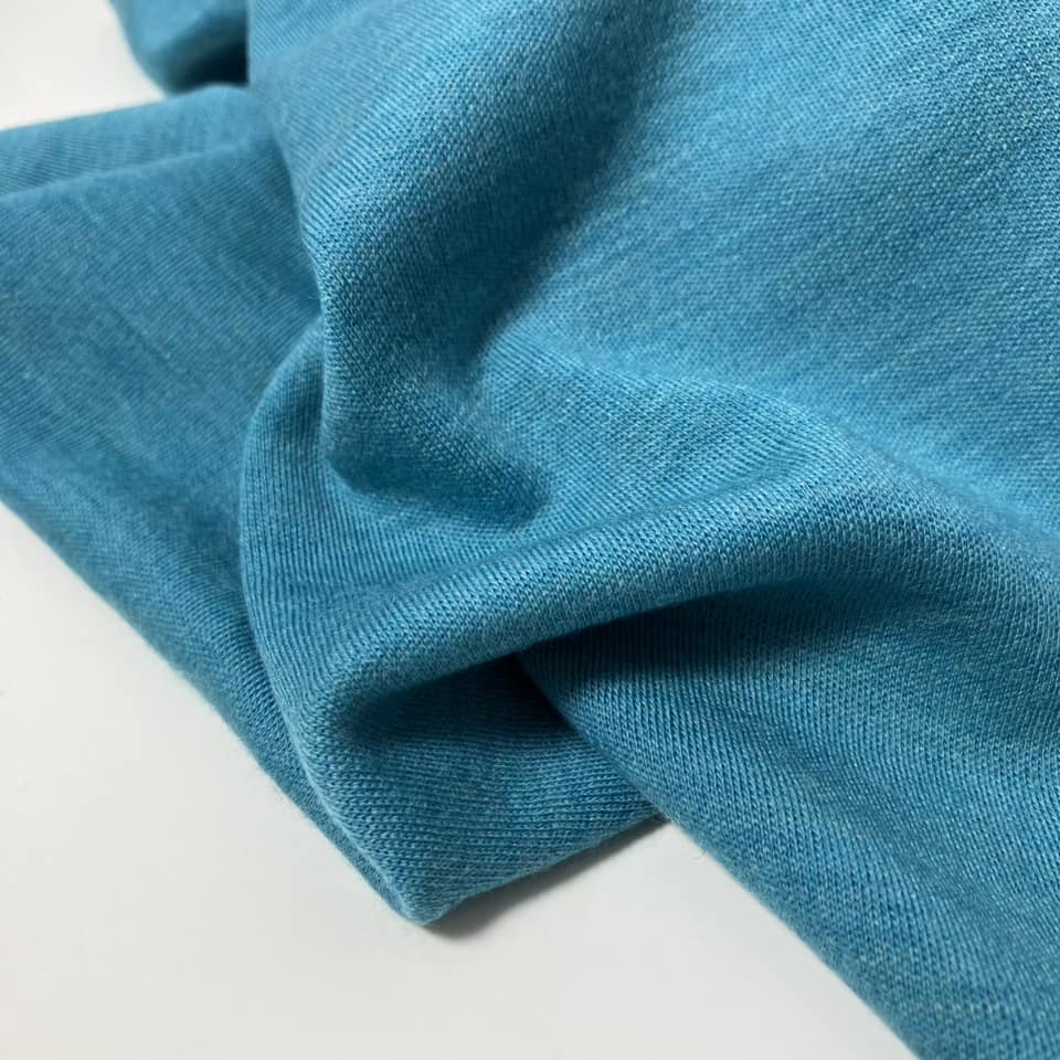 100% MERINO INTERLOCK AQUA - NEW COLOR!