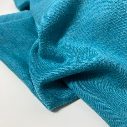 100% MERINO INTERLOCK AQUA - NEW COLOR!