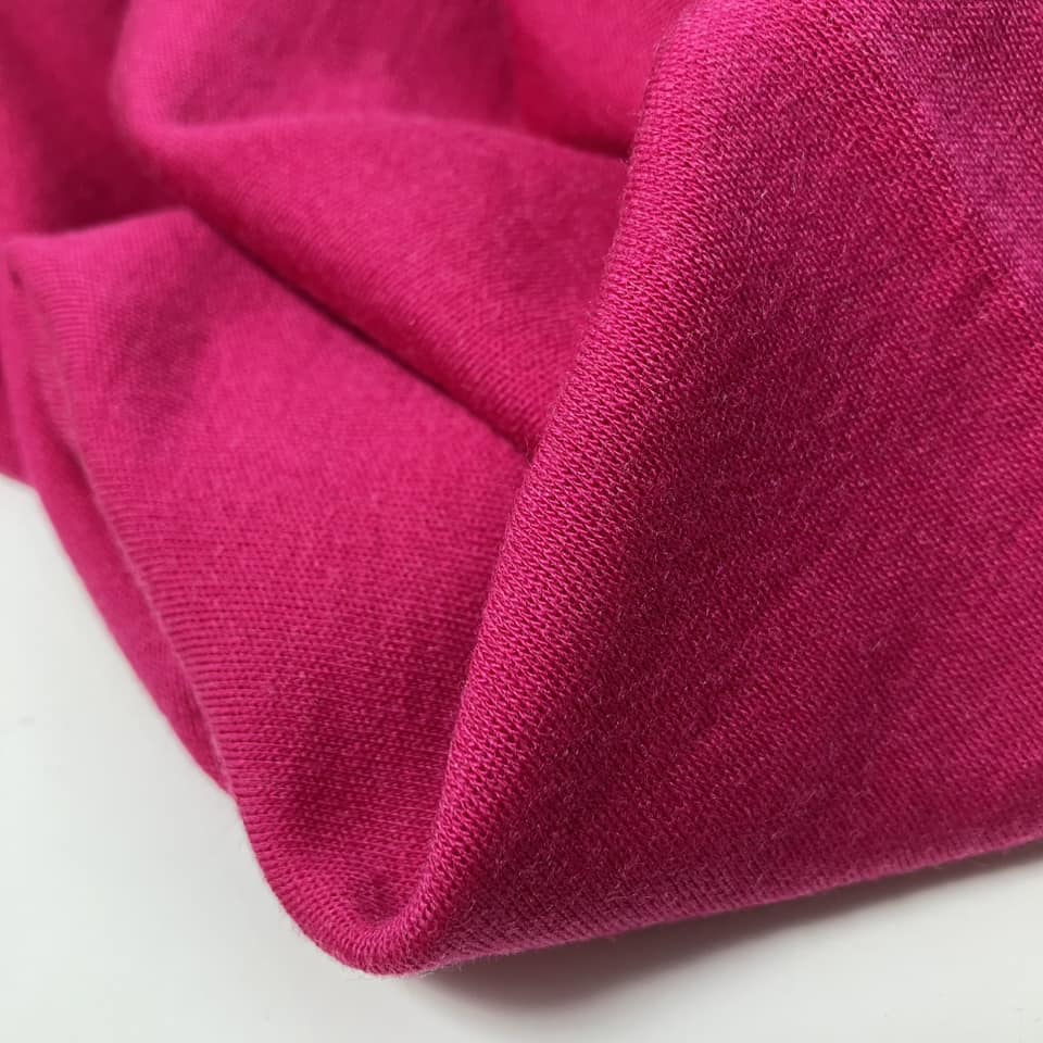 100% MERINO INTERLOCK 12 MAGENTA RÓŻ