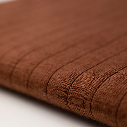 100% MERINO RIBBED KNIT BROWN 03
