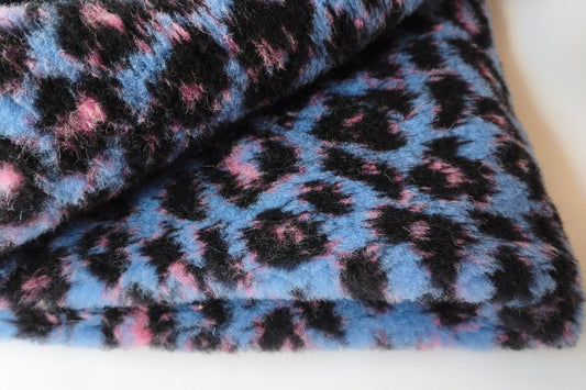 DZIANINA FUTERKOWA WEŁNA MERINO - PANTERKA BLUE - limitowana!
