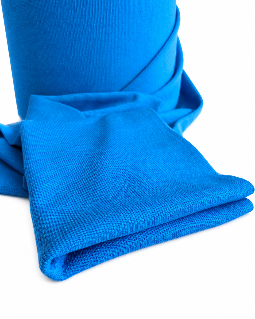 DZIANINA MERINO Z GOTS - ŚCIĄGACZ RIB 2:2 - BLUE