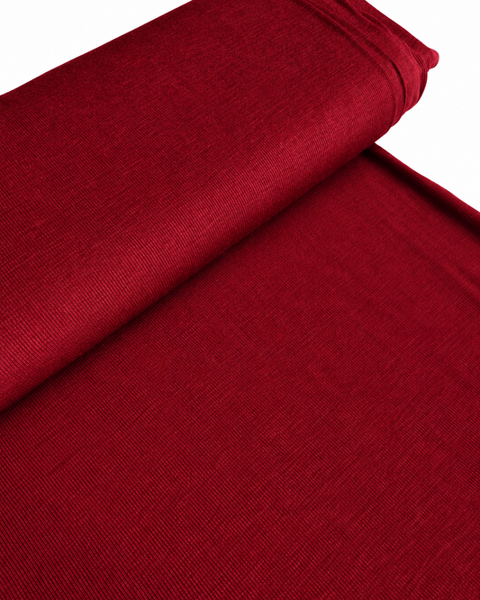 DZIANINA RIB WEŁNA MERINO TENCEL - WINO - limitowana