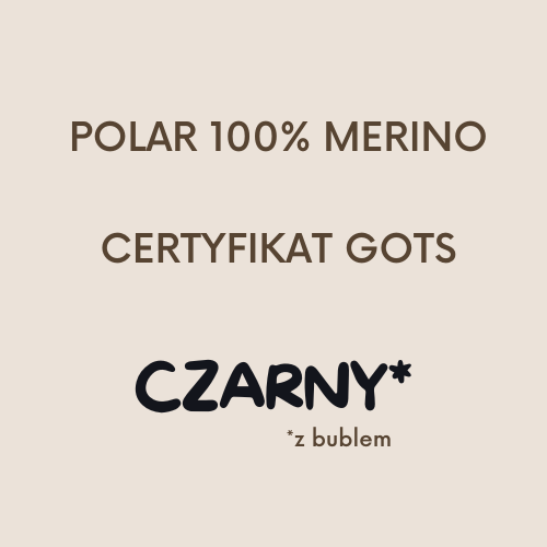 POLAR Z GOTS 100% MERINO 325 GSM - oferta limitowana! CZARNY Z DEFEKTEM