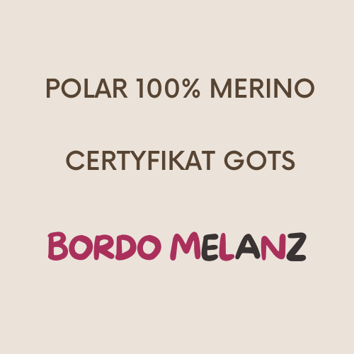 POLAR Z GOTS 100% MERINO 325 GSM - oferta limitowana! BORDO MELANŻ