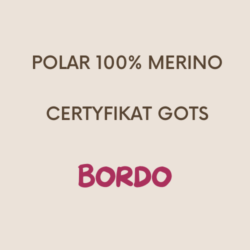 POLAR Z GOTS 100% MERINO 325 GSM - oferta limitowana! BORDO GŁADKI