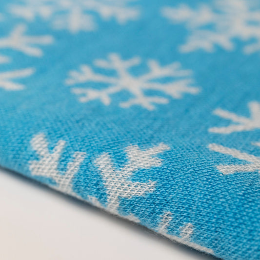 DZIANINA ŻAKARDOWA 100% WEŁNA MERINO SNOWFLAKES TURKUSOWA