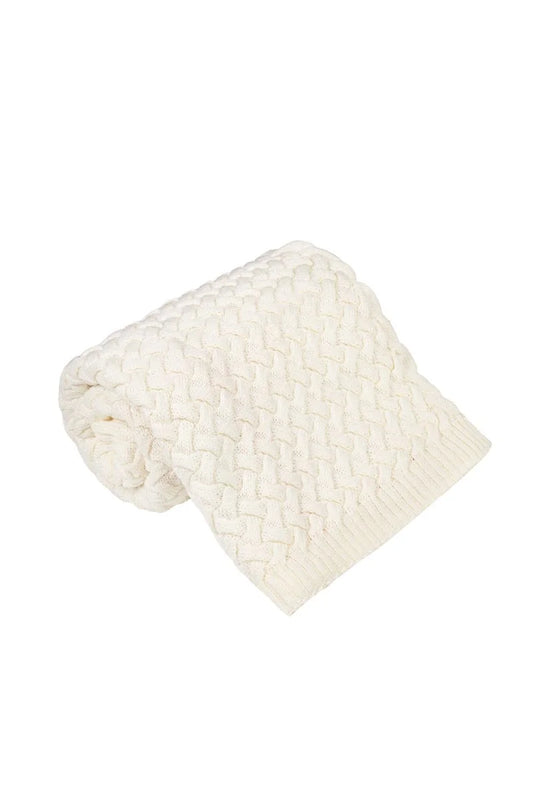 KOCYK 100% WEŁNA MERINO - ECRU 75x100 SPLOT WARKOCZ