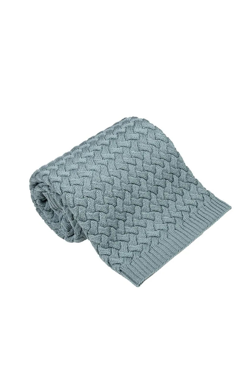 KOCYK 100% WEŁNA MERINO - SZAŁWIA 75x100 cm SPLOT WARKOCZ