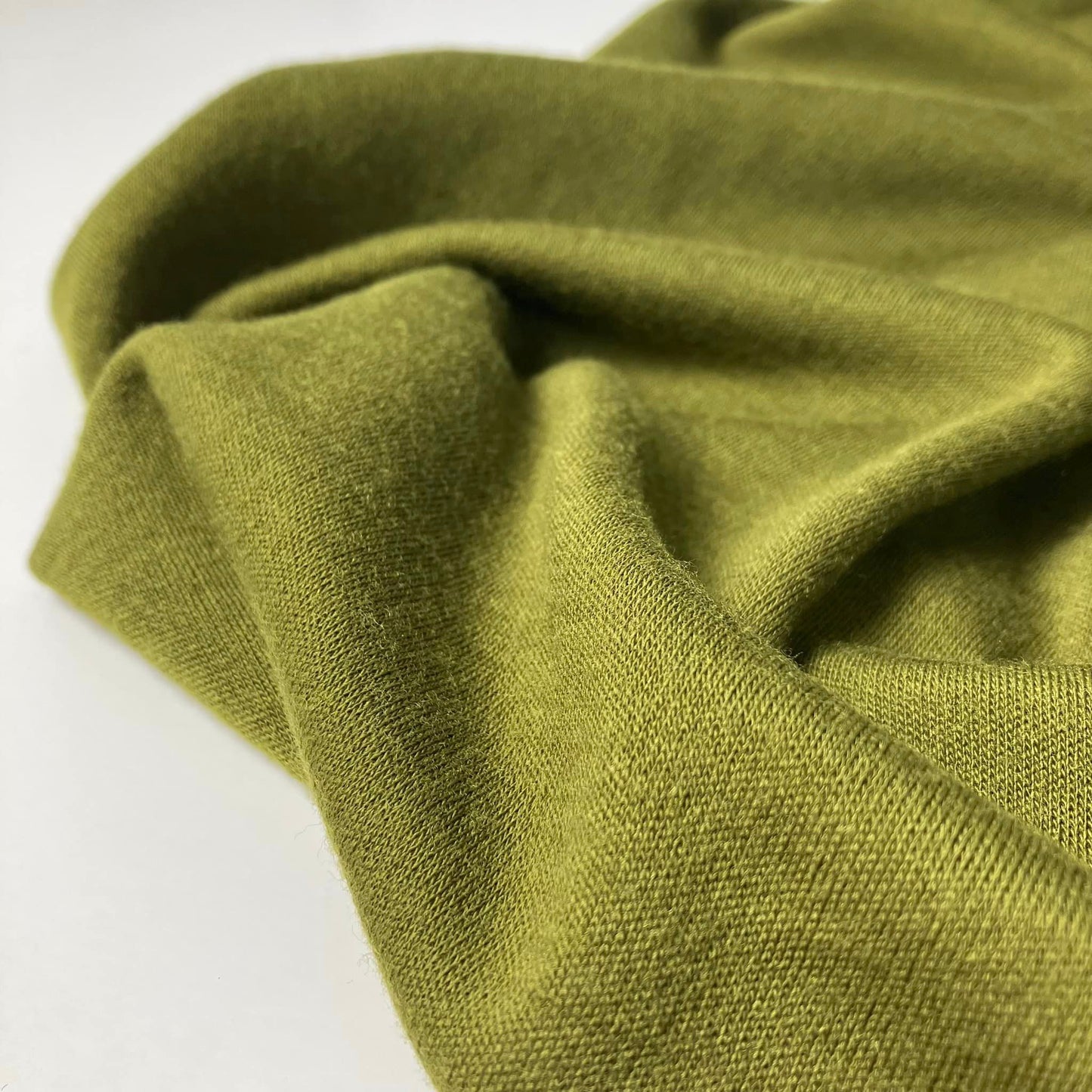 100% MERINO INTERLOCK OLIVE