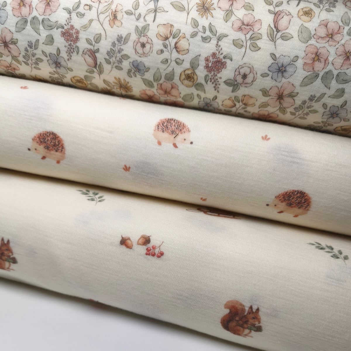 RIB DRUKOWANY 100% WEŁNA MERINO - JEŻYKI