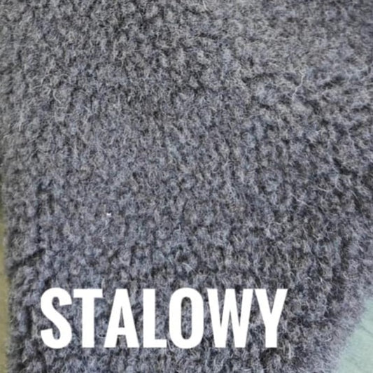 BARANEK TEDDY DZIANINA FUTERKOWA WEŁNA MERINO - STALOWY